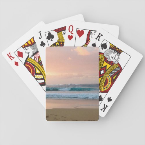 Sunset Beach and ocean  Playing Cards