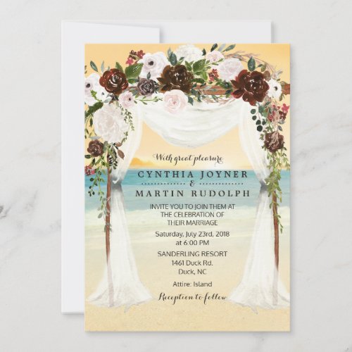 Sunset Beach Arbor Wedding Invitation
