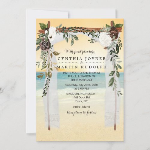 Sunset Beach Arbor Wedding Invitation