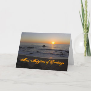 Sunset Beach Birthday Card