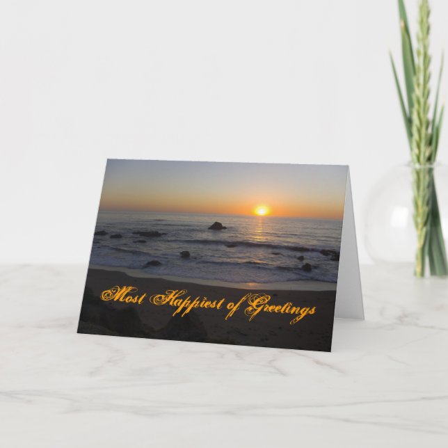 Sunset Beach Birthday Card (Front)