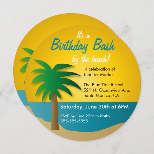 Sunset Beach Birthday Party Invitation