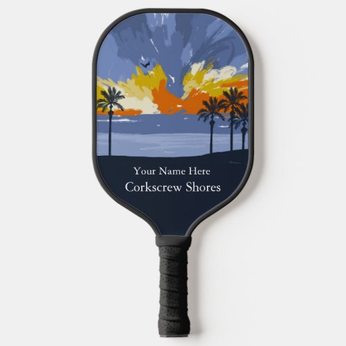 Sunset Beach by  Cathy Thompson Pickleball Paddle