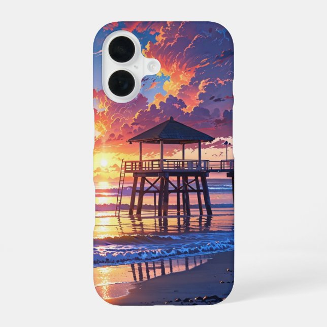 Sunset Beach Calm Iphone Case (Back)