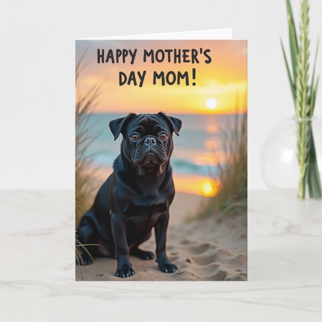 Sunset Beach Canine Mothers Day Card (Front)