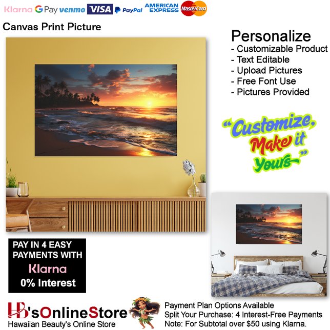 Sunset Beach Canvas Print Picture 3 (Sunset Beach Canvas Print Picture 3.)