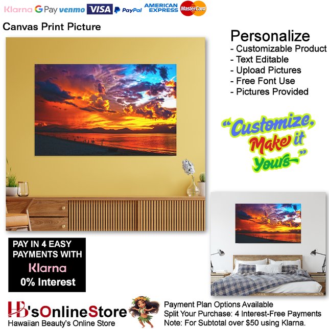 Sunset Beach Canvas Print Picture 5 (Sunset Beach Canvas Print Picture 5.)