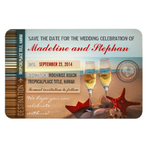 sunset beach destination save the date magnets