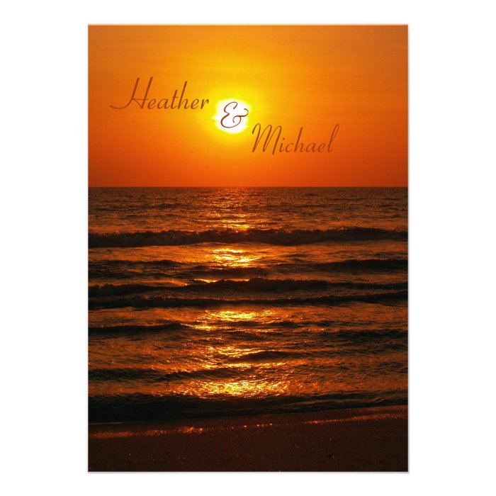 Sunset Beach Destination Wedding Invitation