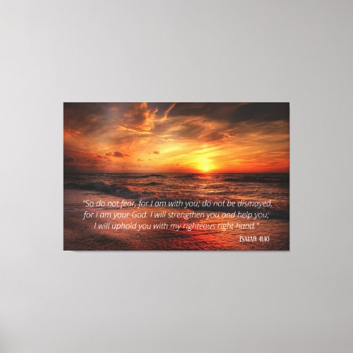 Sunset Beach Do Not Fear Isaiah 4110 Canvas Print