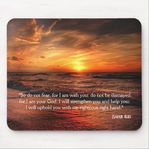 Sunset Beach Do Not Fear Isaiah 4110 Mouse Pad
