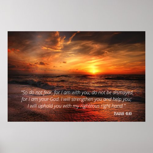 Sunset Beach Do Not Fear Isaiah 4110 Poster