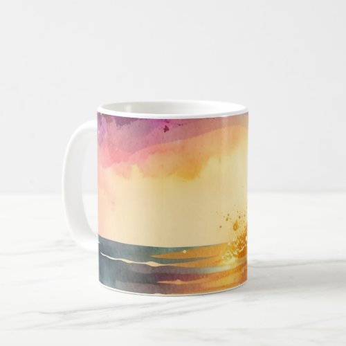 Sunset Beach Exotic Painting Coffee Mug