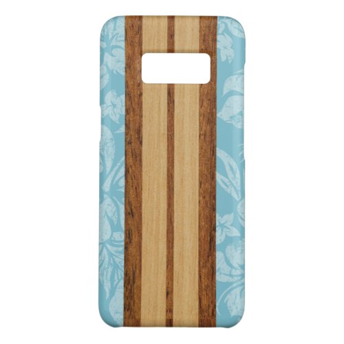 Sunset Beach Faux Wood Surfboard Hawaiian Aqua Case_Mate Samsung Galaxy S8 Case