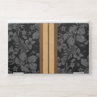 Sunset Beach Faux Wood Surfboard Hawaiian HP Laptop Skin