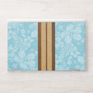 Sunset Beach Faux Wood Surfboard Hawaiian HP Laptop Skin