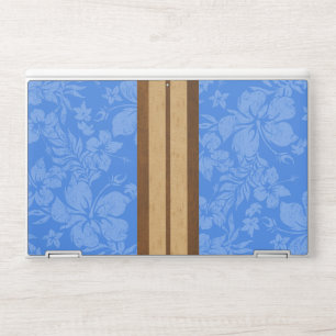 Sunset Beach Faux Wood Surfboard Hawaiian HP Laptop Skin