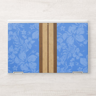 Sunset Beach Faux Wood Surfboard Hawaiian HP Laptop Skin
