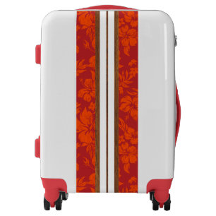 Sunset Beach Faux Wood Surfboard Hawaiian Luggage