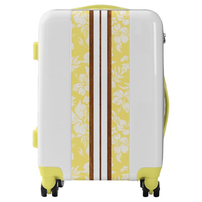 Sunset Beach Faux Wood Surfboard Hawaiian Luggage (Front)
