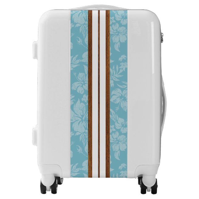 Sunset Beach Faux Wood Surfboard Hawaiian Luggage (Front)