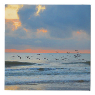 Sunset Beach Florida Ocean Warm Orange Abstract Faux Canvas Print