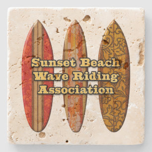 Sunset Beach Hawaiian Surfboards Tiki Bar Coasters
