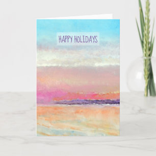 Sunset Beach Holiday Greetings Card