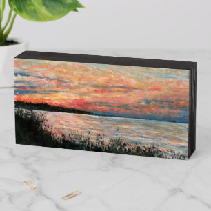 Sunset Beach Home Lake House Wooden Box Sign