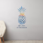 Sunset Beach House Pineapple Composite Wall Decal<br><div class="desc">A sunset beach and the horizon scene pineapple shape showing a calm ocean. Perfect for birthdays, retirement, and fathers day gifts! TIP - Pair this with matching items like the bottle, and can coolers in this collection. Add your name or name of guest by clicking the "Personalize" button above. You...</div>