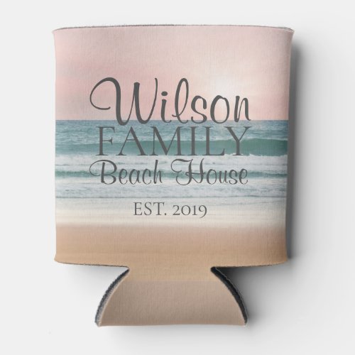 Sunset Beach House Seaside Vacation Can Cooler