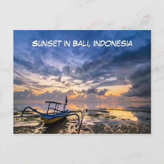 Sunset Beach in Bali, Indonesia Postcard (Front)