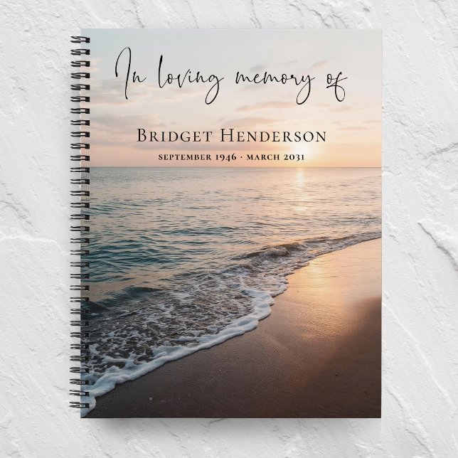 Sunset Beach In Loving Memory Memorial Guest Notebook (Creator Uploaded)