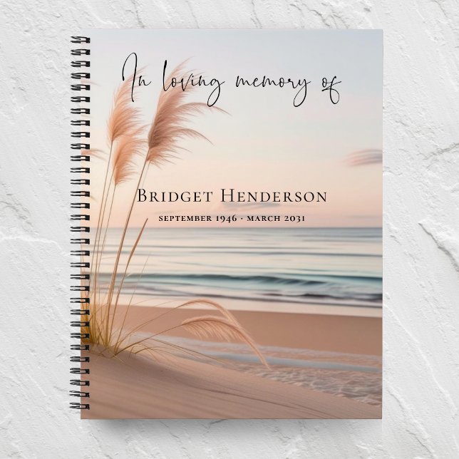 Sunset Beach In Loving Memory Memorial Guest Notebook (Creator Uploaded)