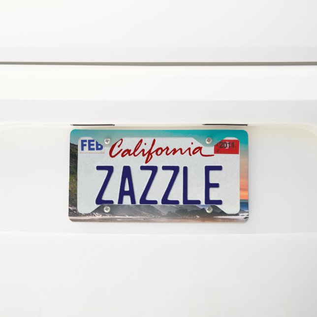 Sunset beach license plate frame (On Car)