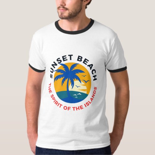 Sunset Beach Logo Holiday T_Shirt