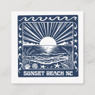 Sunset Beach NC Vintage Coastal Sunset Enclosure Card