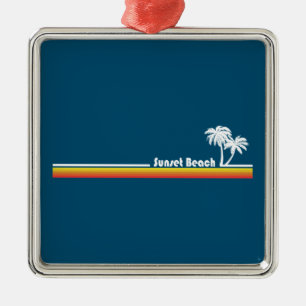 Sunset Beach North Carolina Metal Ornament