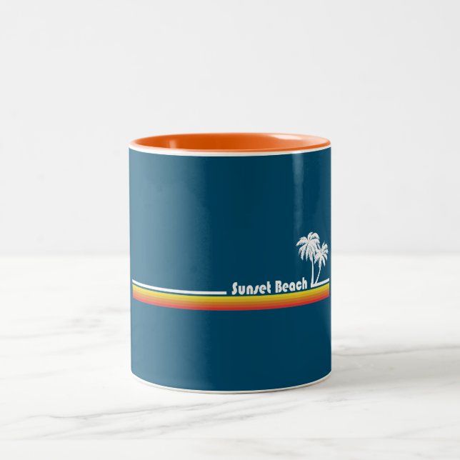Sunset Beach North Carolina Two-Tone Coffee Mug (Center)