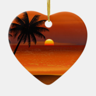 sunset beach oahu hawaii north shore postcard cera ceramic ornament