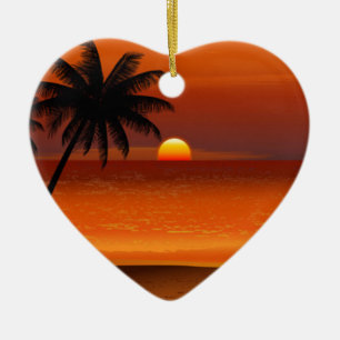 sunset beach oahu hawaii north shore postcard ceramic ornament