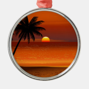 sunset beach oahu hawaii north shore postcard metal ornament