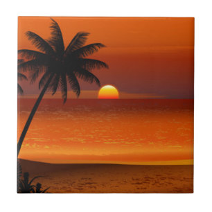 sunset beach oahu hawaii north shore postcard tile
