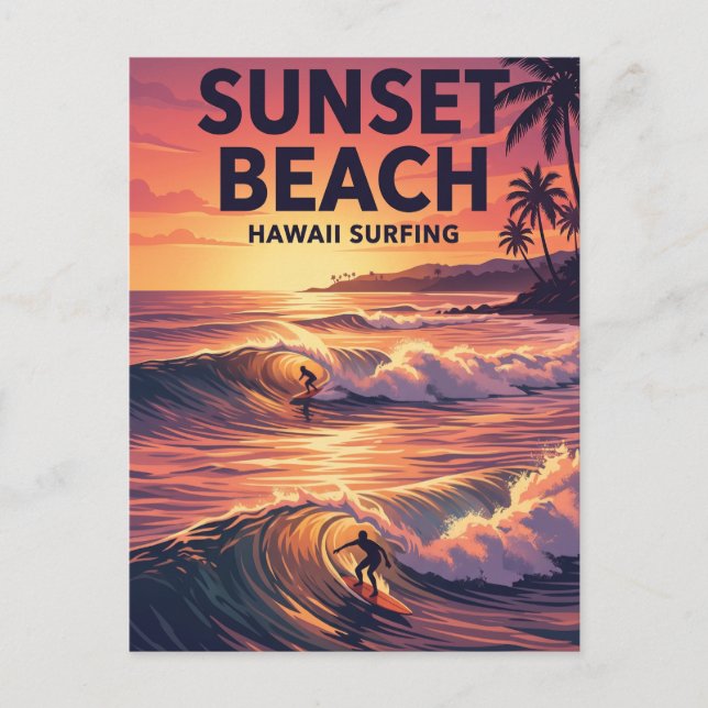Sunset Beach, Oahu Hawaii Postcard (Front)