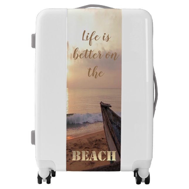 Sunset, Beach, Ocean, Boat Luggage (Front)