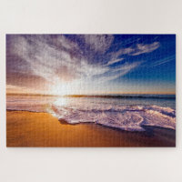 Sunset Beach Ocean Waves Water Puzzle