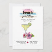 Sunset Beach Party Margarita Hibiscus Graduation Invitation (Front)