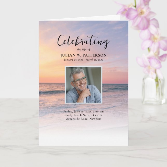 Sunset Beach Photo Celebration of Life Program (Orchid)