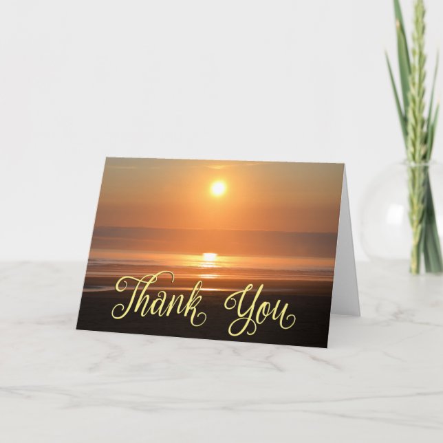 Sunset Beach Photo Thank You Card (Front)