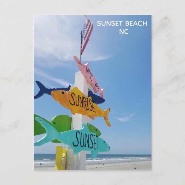 Sunset Beach Pier North Carolina Travel Postcard (Front)